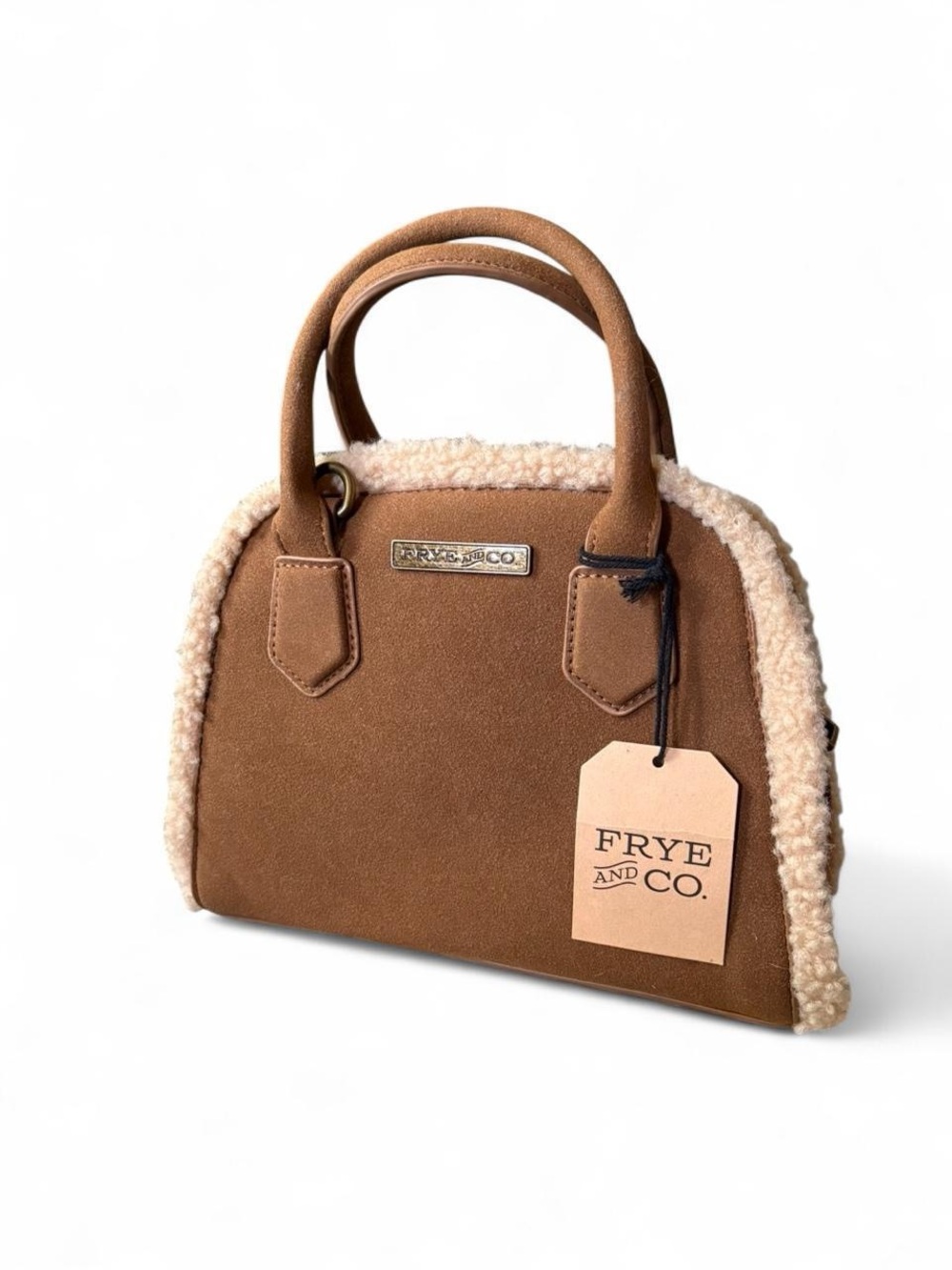 Frye and Co. Tan Faux Suede Handbag NWT